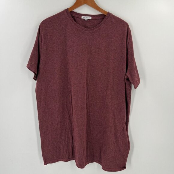 Gustin Men's XL Pocket T-Shirt Burgundy Heather Tri-Blend Crewneck Made in USA - Picture 1 of 8